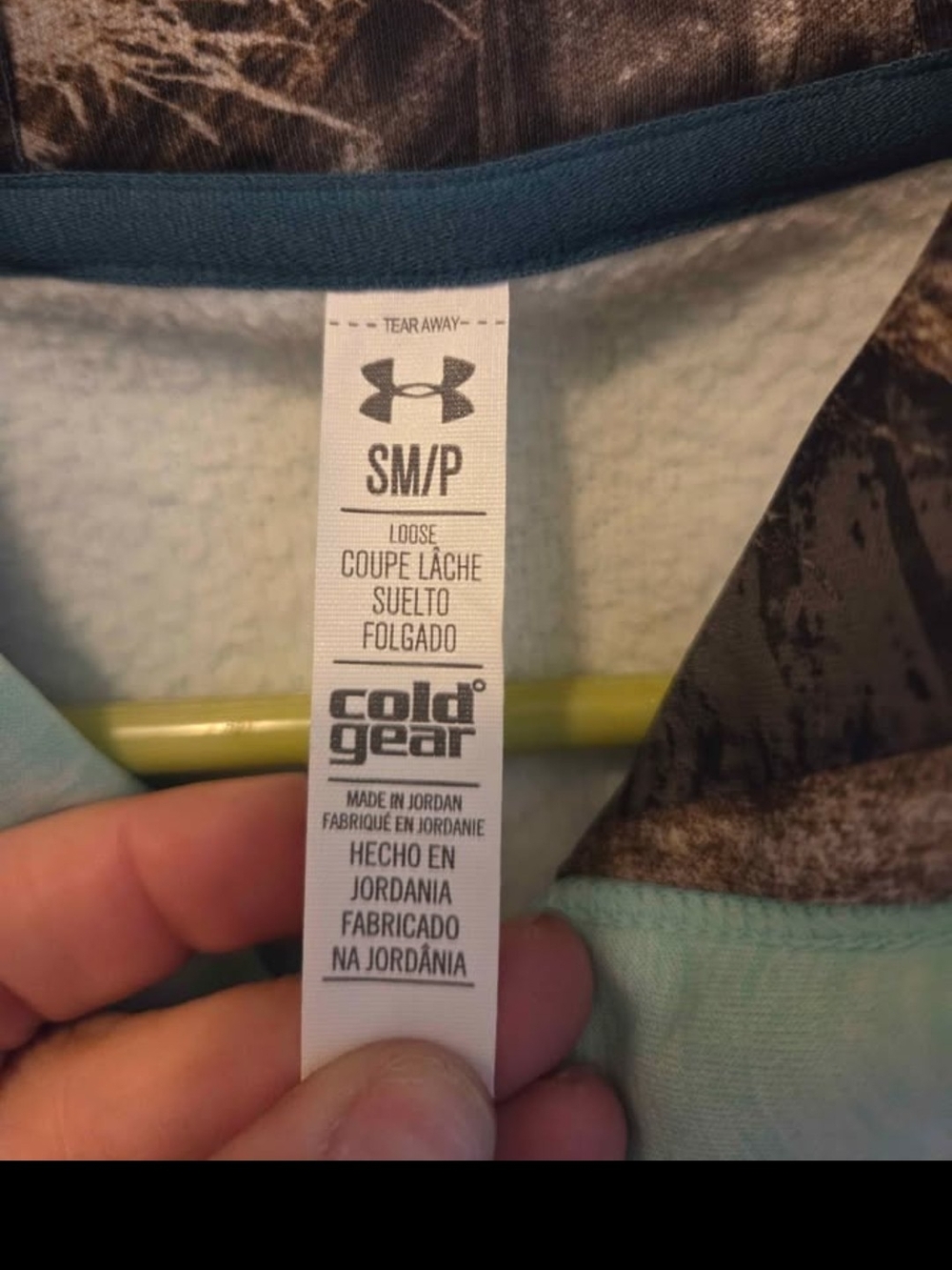 Under Armour Teal and Camo ColdGear Hoodie - Picture 2 of 5